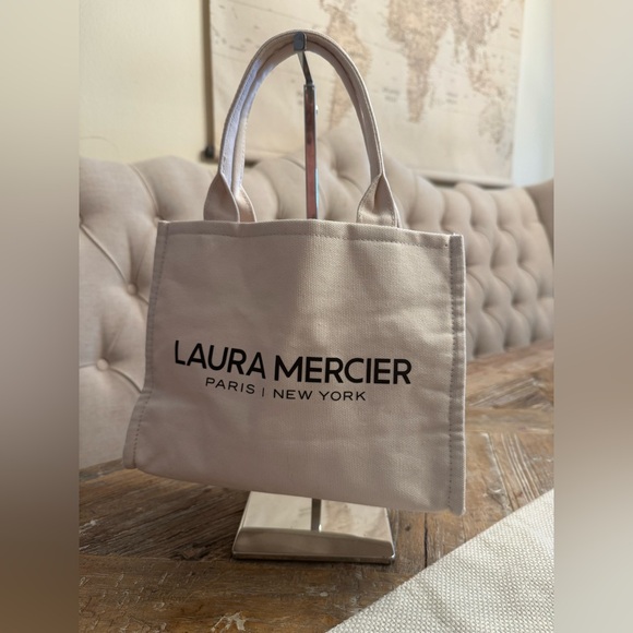 Laura Mercier Beige Canvas Small  Tote - Picture 1 of 8